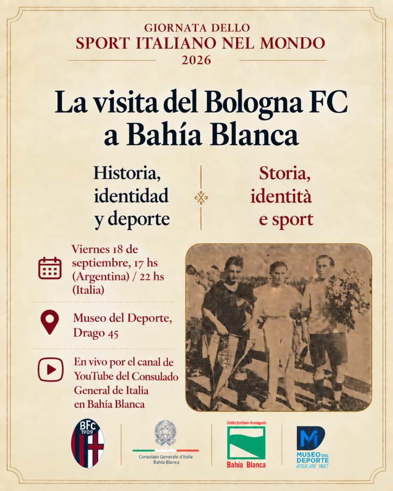 Flyer actividad Bologna FC en Bahia Blanca Flyer actividad Bologna FC en Bahia Blanca